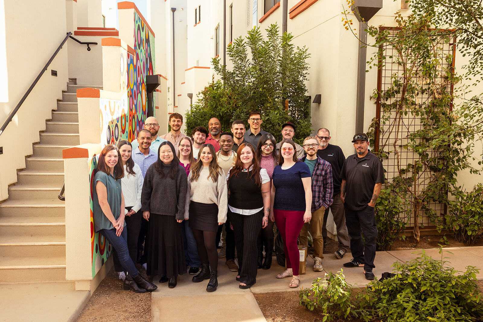 Team photo on the plaza at Culdesac